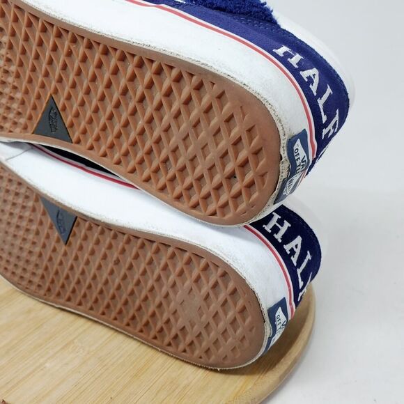 Vans Half Cab Pro Shoes Men 12 Blue Suede College Retro Skate Fat Tongue Sneaker - Picture 12 of 14